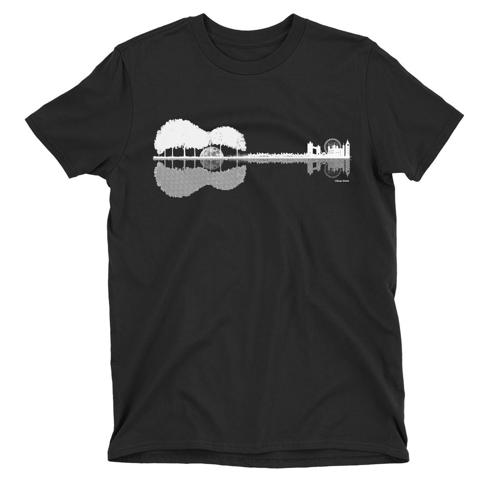 Kids LONDON GUITAR T-Shirt  Boys Girls Big Ben Bridge Premium Quality