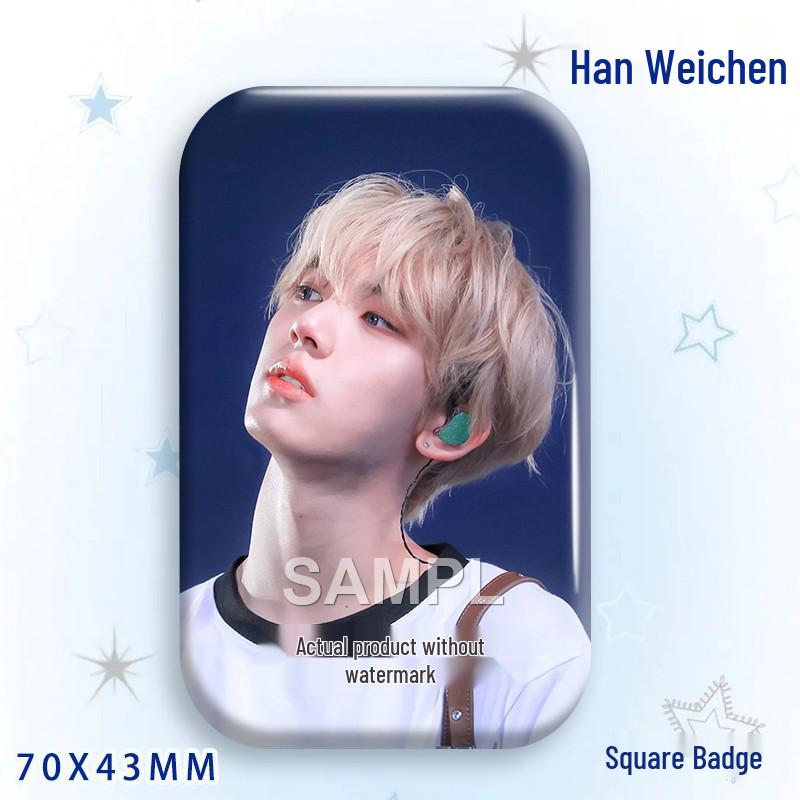 Han Weichen Star Idol Laser Tinplate Badge Brooch Pendant