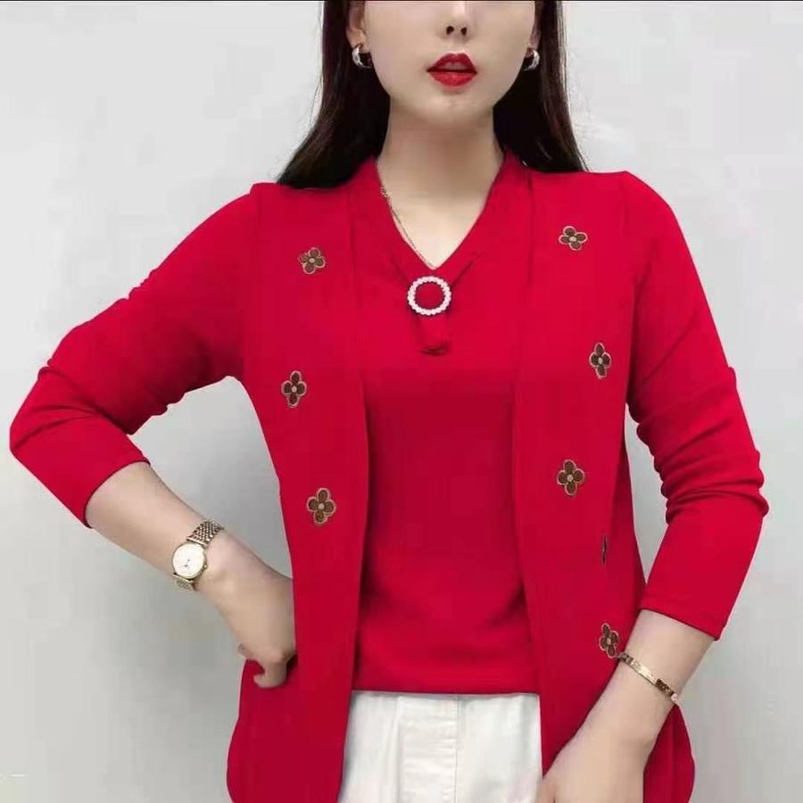 Spring/Autumn New Style Matching Fashion Mom Two-Piece Set for Women Plus Size