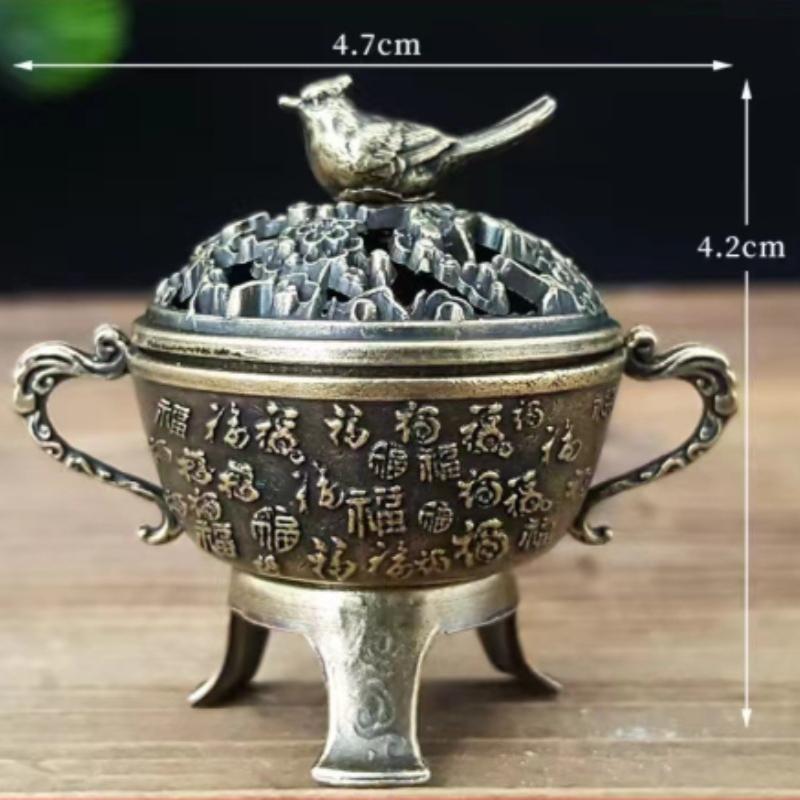 Magpie Lucky Incense Burner Metal Lotus Incense Burner Bowl Incense Holder With Handle Yoga Meditation Home Decor Ancient Style