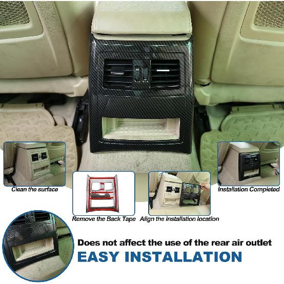 Hinterer Lüftungsgitter-Auslasspanel-Zierleiste Kompatibel mit BMW 3er E90 E91 2005-2012, ABS Hinterer Luftauslass-Panel Anti-Kratzschutz Rahmenabdeckung