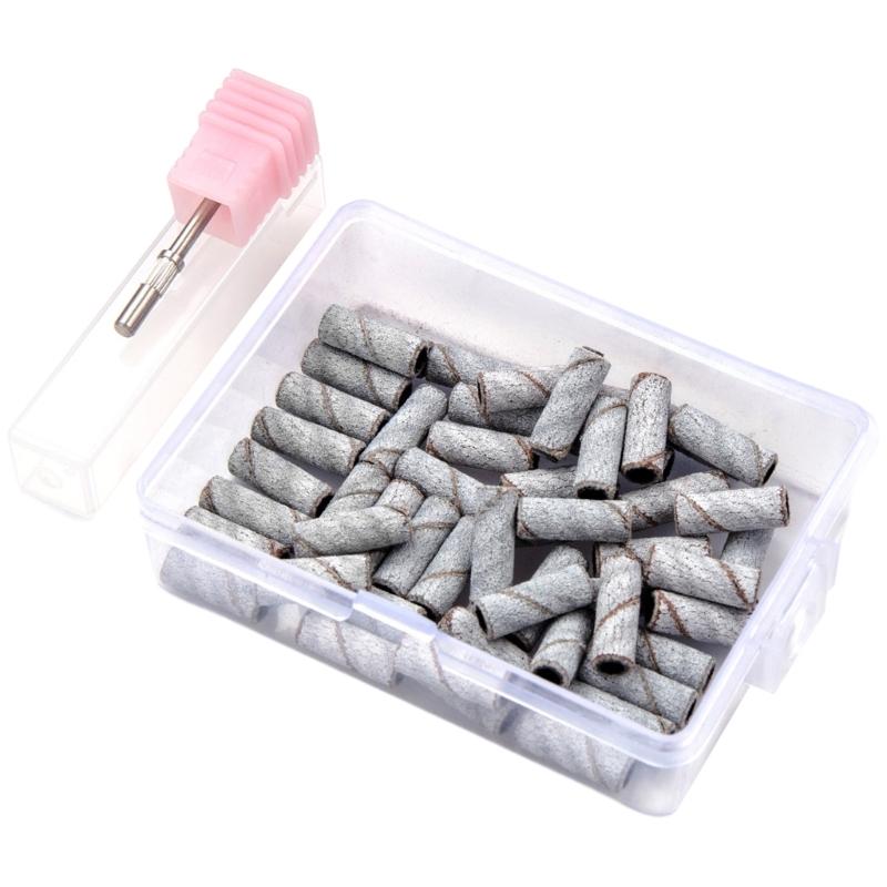 Small Sanding Bands for Nails Drill Nail Sanding Drill Bits Set 80/120/150/180/240 Grits Nail Sanding File for Nail
