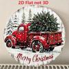Vintage Red Truck Christmas Metal Sign 8x8 Inch Rustic Tin Wall Art Home Decor Farmhouse