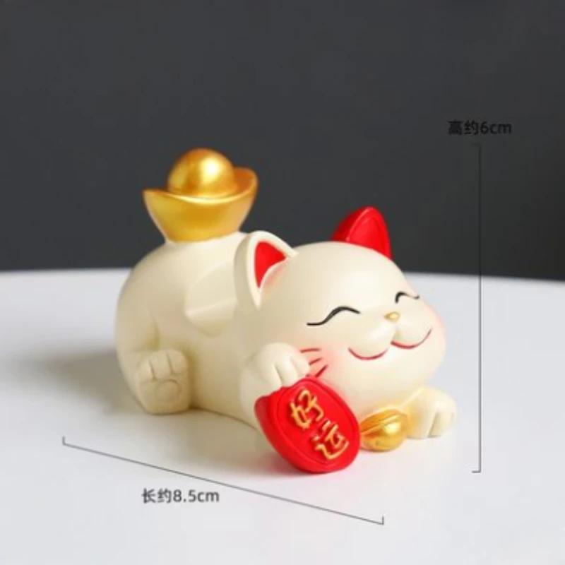 Künstlerische Glückskatzen-Figuren Moderner Stil Wohnzimmer Tischornament Schrankdekorationszubehör Niedliche Maneki Neko Heimdekoration