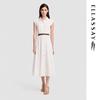 Retro Shirt Collar Sleeveless A-Line Midi Dress
