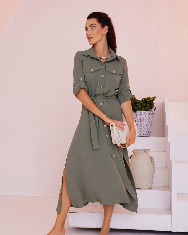 Shirt Dress with Side Slits ISSA Plus