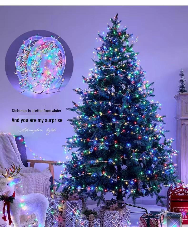 Festive Copper Wire Firecracker Star Lights for Christmas Decor