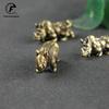 Handmade Pure Copper Cute Rhinoceros Miniatures Figurines Solid Vintage Brass Rhino Ornaments Tea Pets Desktop Decorations Craft