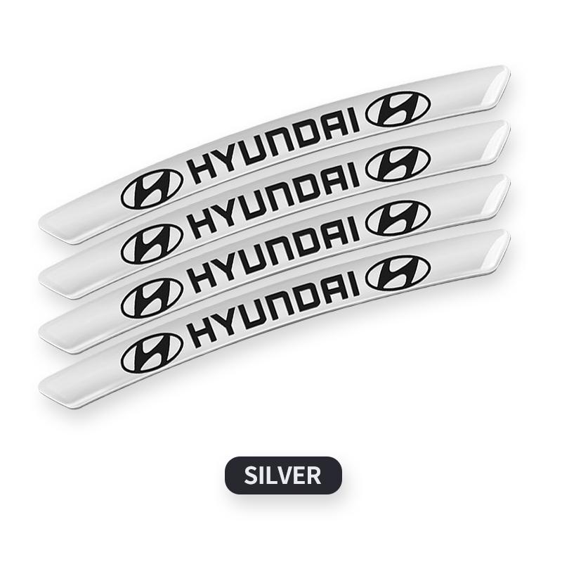 4Pcs Car Wheel Hub Rim Stickers Decals Auto Styling Accessories For Hyundai Tucson IX35 I30 I20 Kona Coupe Veloster I40 Getz b1