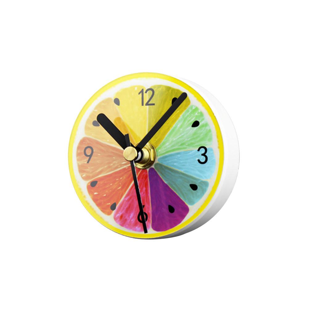 Yellow Lemon Refrigerator Clock Magnet Premium Plastic Design Cute Fruit Pattern Fridge Message Sticker Time Display Decor