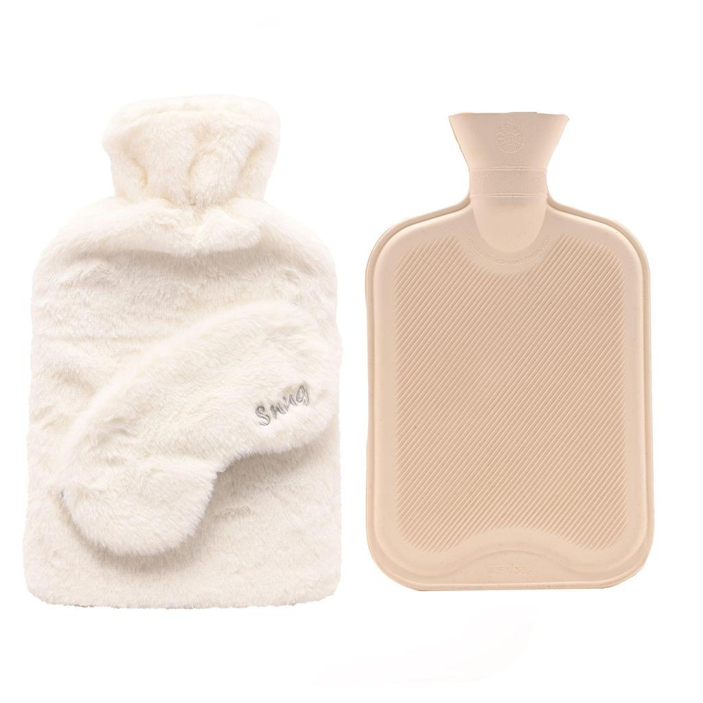 Sophia Layers Hřejivá láhev na vodu 1,7 l a sada oční masky - Bílá