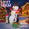 5.9FT LED Light Inflatable Snowman Penguins Toy Xmas Party Yard Decor Home Supplies Ornaments Gift Christmas Holiday Decoration