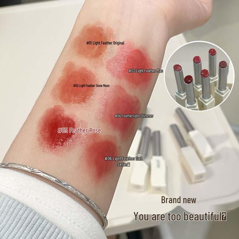 Feather Satin Lipstick: Moisturizing, Hydrating, Plumping, Nude Makeup for Radiant Lips