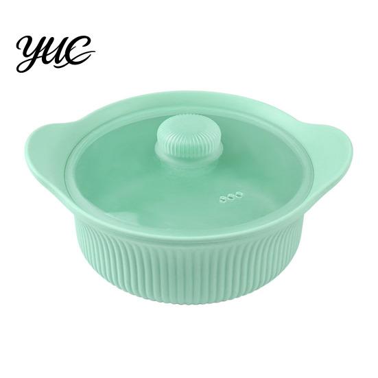 Silicone Food Steamer for Microwave Steamer, Double Layer Food-Grade Bowl with Lid & Divider, Heat Resistant Divided Pot Healthy Fat Reduction Cooking