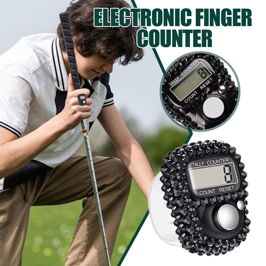 LCD Screen Digital Tally Counter Number Counter Resettable Lap Record Ring Manual Knitting Row Tally Ring For Golfer Training