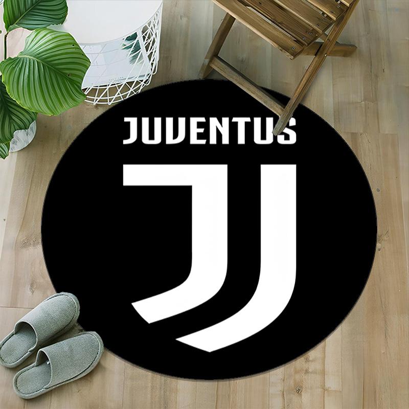 1pc Football Team (12) Print Round Carpet Chair Round Carpet Suitable for Bedroom Living Room Home Decorative Carpet