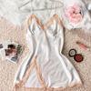 Imitation Silk Sexy Lace Nightgown Summer Thin Breathable Suspender Dress Home Clothing Ice Silk Nightgown for Women