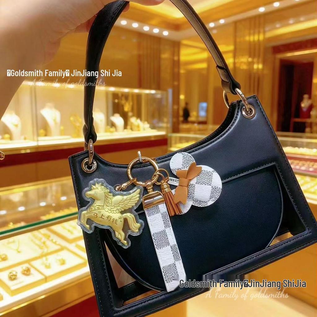 999 Pure Gold Money Keychain & Mobile Chain with Crab Bag Pendant for Girlfriend