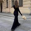 Women's Temperament Slim Round Neck Long Sleeve Dress