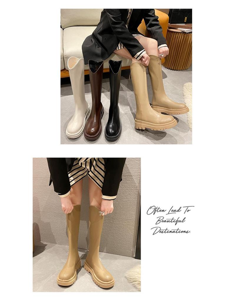 2024 Neue Damen Martin Overknee High-Top Stiefel mit Samt, Petite und Skinny Fit