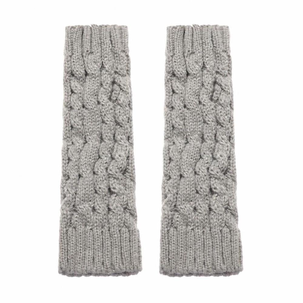Arm Warmers Fingerless Gloves Thick Warm Fingerless  Mittens Women Girls Long Knitted Gloves