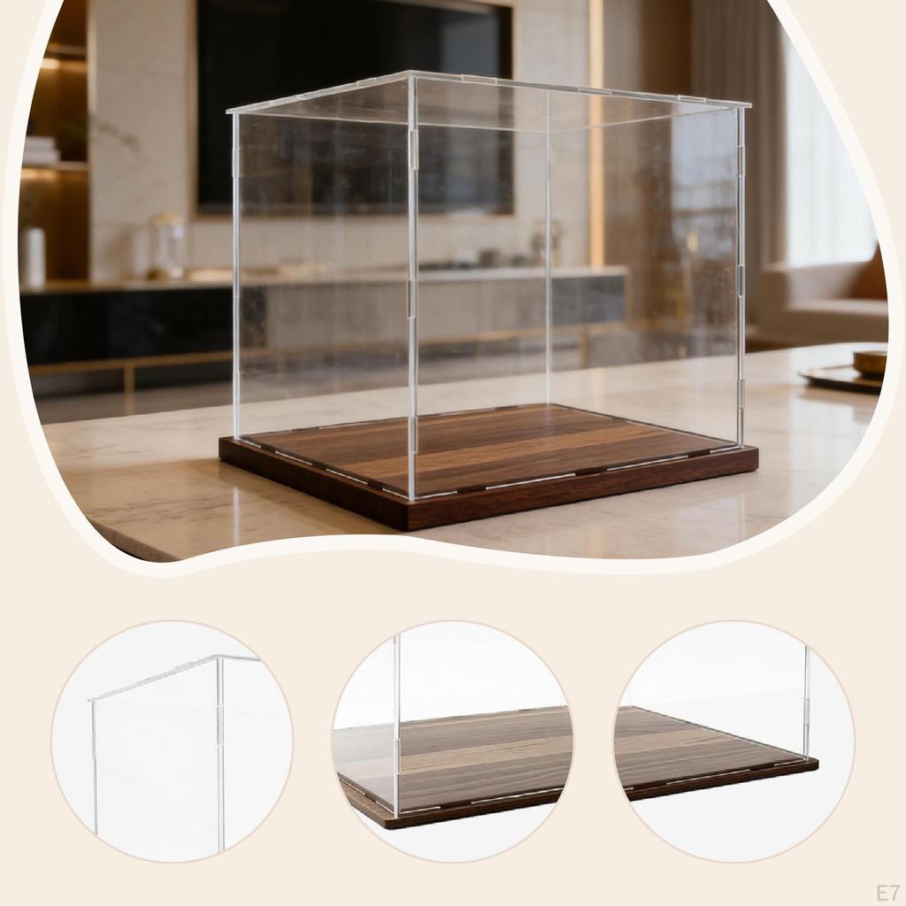 Acrylic Display Case Figures Storage Box Collection with Base Dustproof Installation