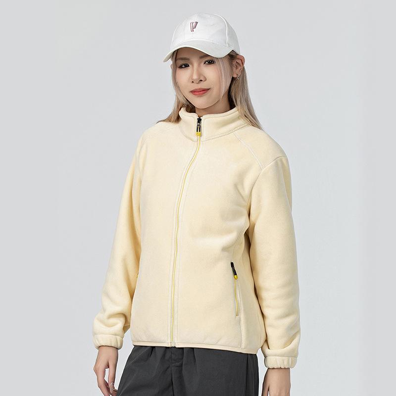 Warme Outdoor-Fleecejacke Aurui Damen-Fleecepullover Herbst und Winter Herren Stehkragen-Cardigan lässiges Korallenfleece