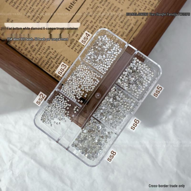 

12-Grid Mini Flatback Rhinestone Nail Art Decorations Mix