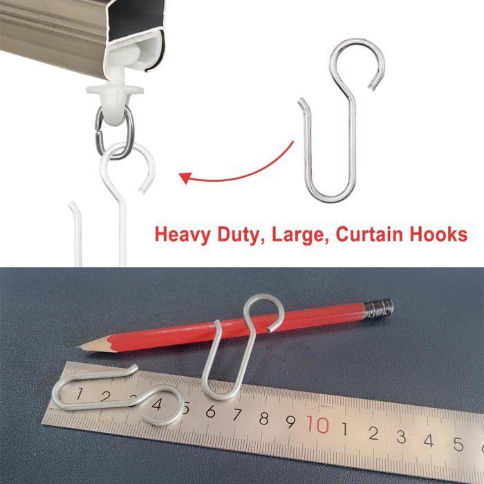 Crochets agrafes pour rideaux (rail) 40 pcs 50×28 mm en zinc – anneau 12 mm, charge 12,5 kg