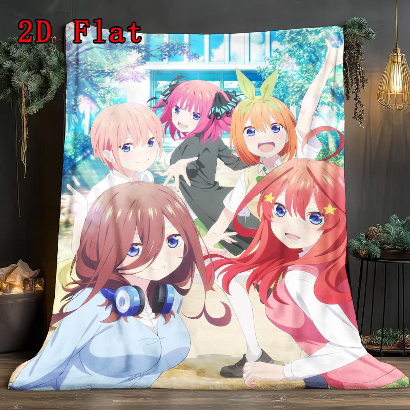 The Quintessential Quintuplets 2D Flat Pattern Flannel Blanket High quality All Seasons Warmth and Comfort Perfect for Christmas Gifts.DMT0925306
