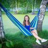 Durable double hammock large xxl boho swing 2 in 1 cotton 290 cm DOUBLE HAMMOCK BLUE