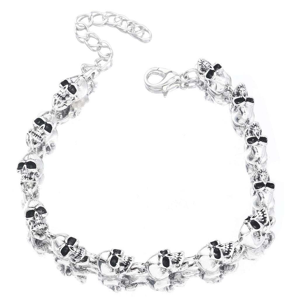 Skull Spiderweb Beaded Bracelet: Unisex Creative Horror Halloween Jewelry