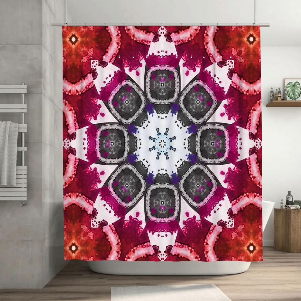 Colorful Mandala Shower Curtain Waterproof Bathroom Decor Hanging Shower Room Decoration