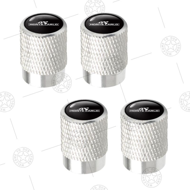 4pcs Monte Carlo Racing Flag Logo Car Wheel Tire Valve Caps Air Stem Aluminum Accessories For Skoda Kamiq Superb Octavia Rapid