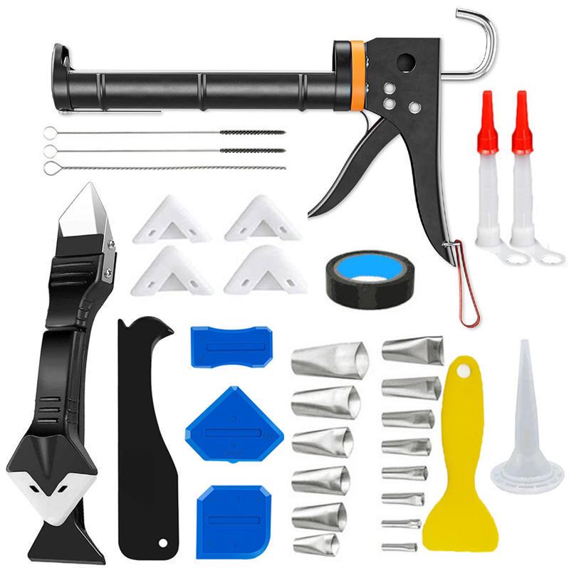 35-Piece Silicone Caulking Tool Set: Trowel, Scraper, Remover for Home Use
