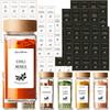 Spice Jar Labels - Preprinted Minimalist Waterproof Stickers for Kitchen Jars, Herb & Seasoning Labels for Pantry Organization