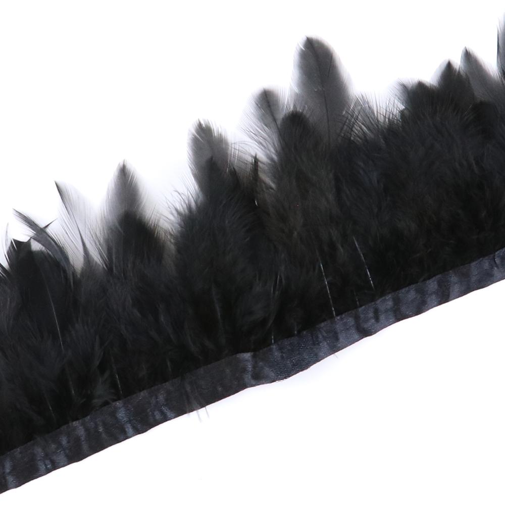 Feather1Meter Black Ostrich Goose Marabou Turkey Feathers Trim Fringe Sewing Ribbon For DIY Dress Sewing Crafts Clothing Decoration