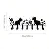 Metal Wall Hook Decorative Key Holder Cute Cat Flower Keychain Lacquered Finish Easy Install