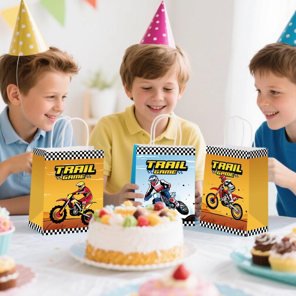 110pcs Motocross Birthday Party Favors Set - Dirtbike Birthday Goodie Bag Slap Bracelets Stampers Stickers Etc Motorcycle Party Favors