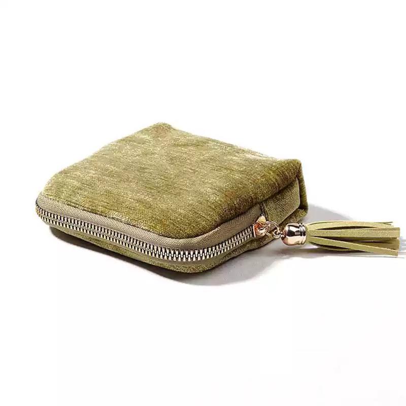 Portable Travel Jewelry Organizer Pouch, Zipper Jewelry Storage Bag With Tassel, Divided Soft Lining Case For Rings Bracelets