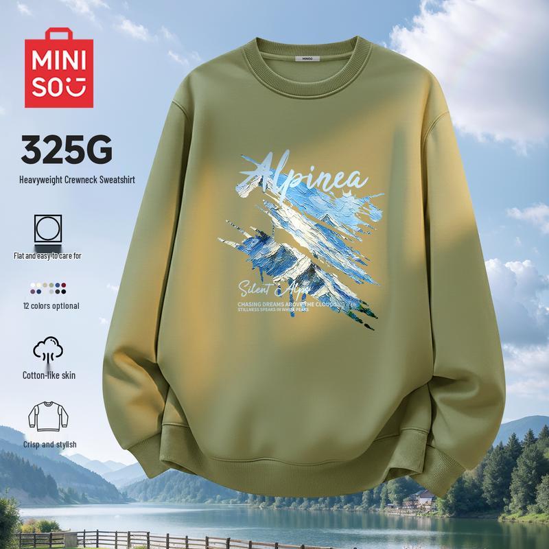 MINISO Men's Crew Neck Pullover Sweatshirt
