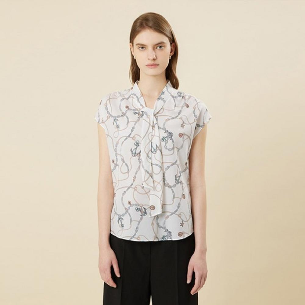 

Shs Miss Printing Bow Neck Cap Blouse Swwbln21020 light pink/55