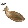 Stylish Home Accents Elegant Bird Leaf Shaped Trinket Dish, Resin Jewelry Tray, Vintage Gold Ring Decorative Entrance Tray Holder for Nightstand