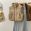 Stand-up Collar Short Cotton-padded Vest Women's Autumn and Winter Warm High Waist Vest Bread Coat