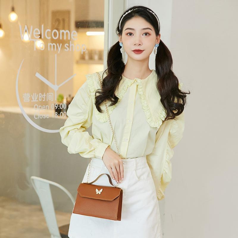 Fashion casual butterfly pattern chain single shoulder crossbody small square bag versatile women's bag