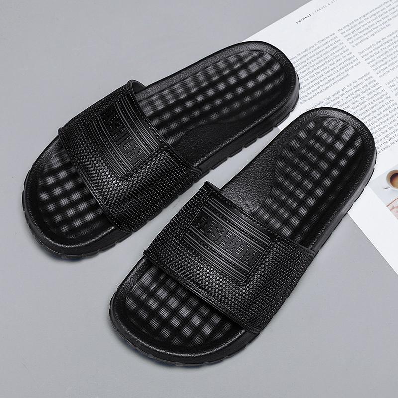 

Мужские модные дышащие тапочки с открытым носком в уличном стиле, удобные нескользящие шлепанцы из ЭВА на мягкой подошве для мужских занятий спортом на свежем воздухе 44-45 чёрный