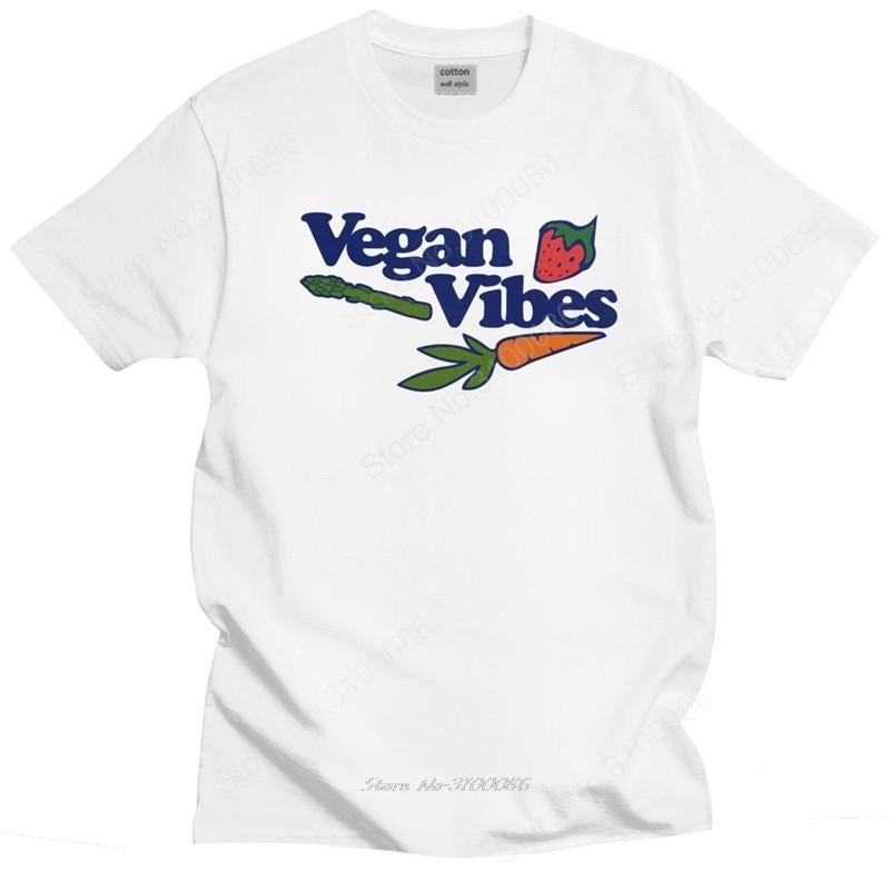Vegan Vibes T Shirt Unisex Preshrunk Cotton Strawberry Plants Tee Tops Round Neck Short Sleeve Graphic Tshirt Gift Clothing S
