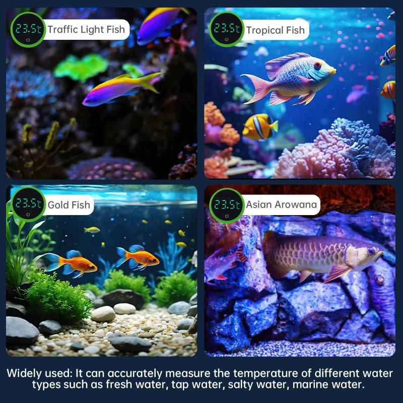 Termómetro Digital Inalámbrico para Acuario Pantalla LED Electrónico Medición de Temperatura del Agua del Tanque de Peces Control Medidor de Temperatura Indicador