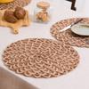 Runder Boho-Tischset Handgewebter Hitzeschutz-Tischset Rustikaler Tischschutzmatte für Zuhause Bauernhaus Hochzeiten Babypartys