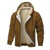 Autumn/Winter New Arrivals: Shearling-Lined Thickened Cardigan with Hood Men's Casual Shearling-Lined Jacket